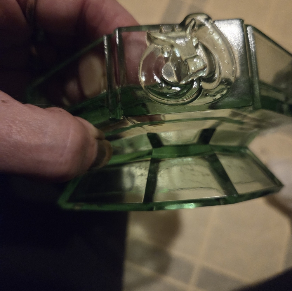 Tiara  glass green trinket holder - Picture 15 of 15